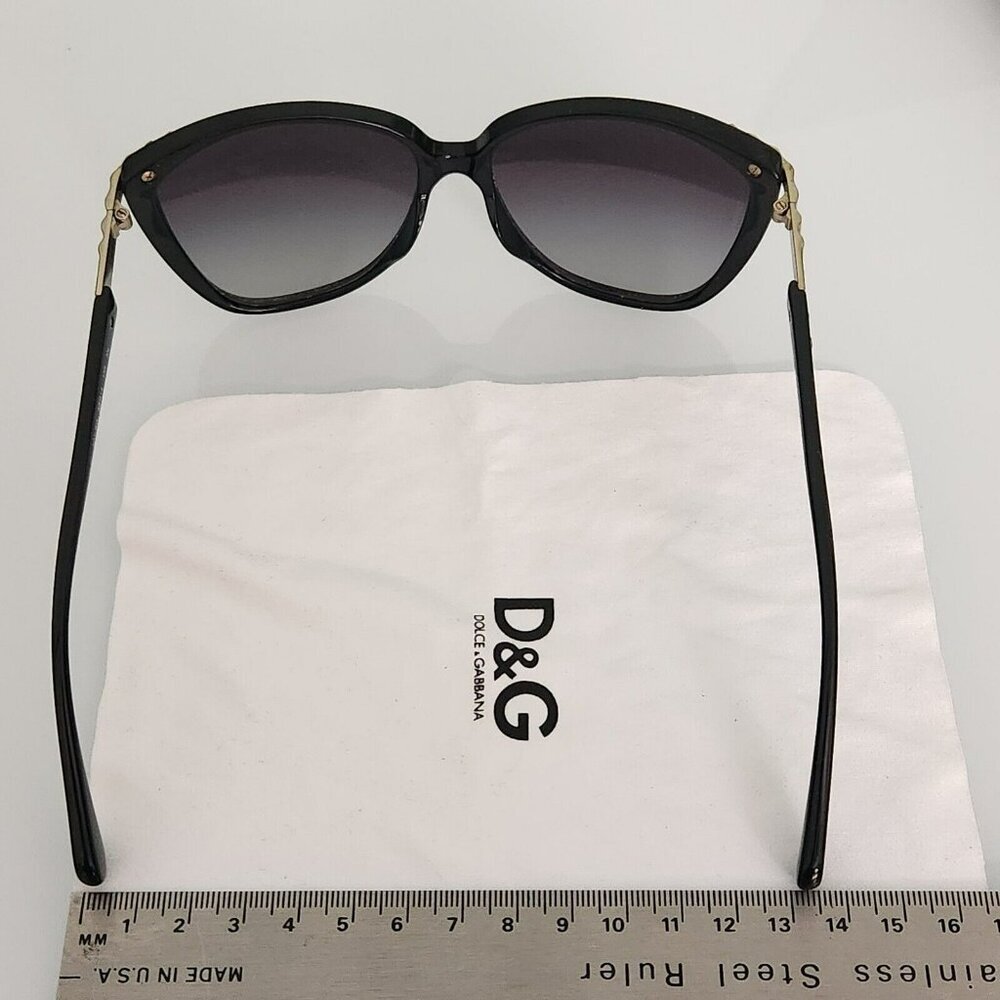 Dolce & Gabbana Womens Sunglasses Black Frame Gradient Lens 58mm Case Box Italy - Picture 14 of 16